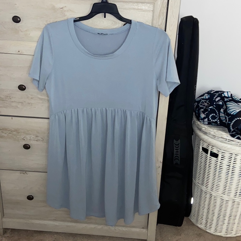 blue baby doll dress